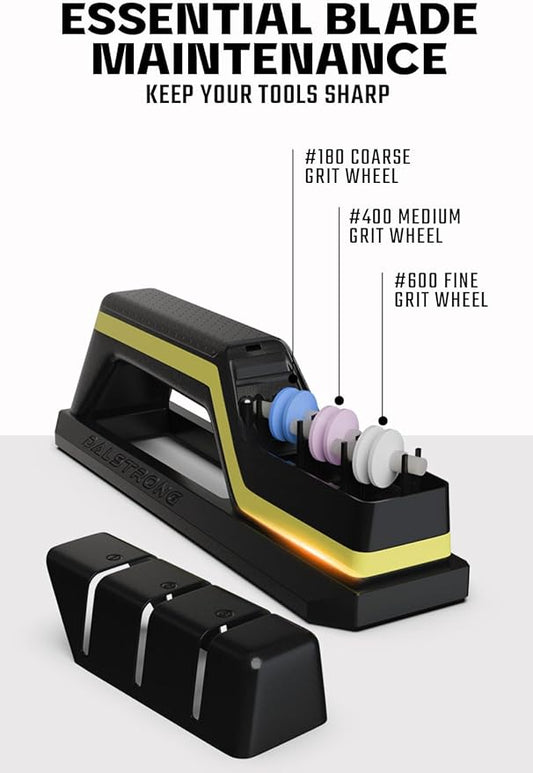 Dalstrong Hornet Kitchen Knife Sharpener-All Purpose Sharpener w/Refillable Water Reservoir-Aluminum Alloy & Premium ABS-#180 Coarse, #400 Medium, #600 Fine Ceramic Wheels