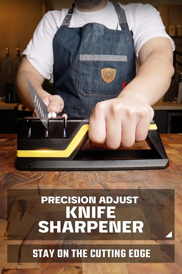 Dalstrong Hornet Kitchen Knife Sharpener-All Purpose Sharpener w/Refillable Water Reservoir-Aluminum Alloy & Premium ABS-#180 Coarse, #400 Medium, #600 Fine Ceramic Wheels